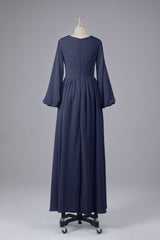 Garnières longues élégantes V Robes de demoiselle d'honneur en mousseline d'honneur