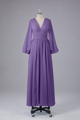Garnières longues élégantes V Robes de demoiselle d'honneur en mousseline d'honneur