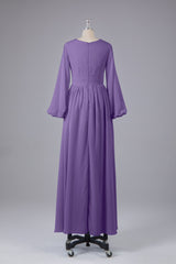 Garnières longues élégantes V Robes de demoiselle d'honneur en mousseline d'honneur