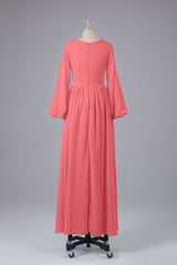 Garnières longues élégantes V Robes de demoiselle d'honneur en mousseline d'honneur
