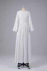 Garnières longues élégantes V Robes de demoiselle d'honneur en mousseline d'honneur
