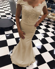 Elegant Mermaid Appliques Bridesmaid Dress Off Shoulder