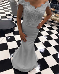 Elegant Mermaid Appliques Bridesmaid Dress Off Shoulder