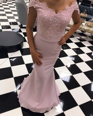 Elegant Mermaid Appliques Bridesmaid Dress Off Shoulder