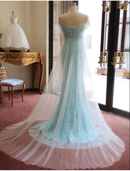 Elegant Mermaid Tulle Applique Off The Shoulder Dresses