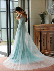 Elegant Mermaid Tulle Applique Off The Shoulder Dresses