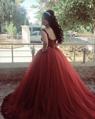 Elegant Quinceanera Dresses Tulle Appliques Ball Gown