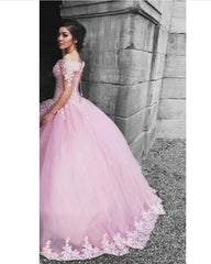 Elegant Tulle Ball Gown Dresses Appliques Off Shoulder