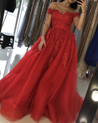 Elegant Tulle Dresses Lace Off Shoulder