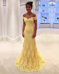 Elegant Mermaid V-neck Off Shoulder Lace Dress