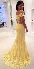Elegant Mermaid V-neck Off Shoulder Lace Dress