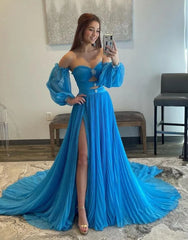 Wholesale Elegant A-Line Court Train Prom Dress With Detachable Sleeves prom dresses shops