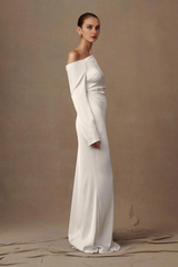Weitese Formal Wear Dresses Long Sleeve Elegant Maxi Dress Ivory Wedding Dress Prom Dress Shops