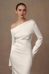 Weitese Formal Wear Dresses Long Sleeve Elegant Maxi Dress Ivory Wedding Dress Prom Dress Shops