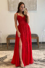 Elegant A Line Sweetheart Neck Tulle Lace Off Shoulder Long Prom Dress TP1039