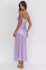 Elegant chiffon unlined thin shoulder strap with side zipper Prom Dresses