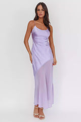 Elegant chiffon unlined thin shoulder strap with side zipper Prom Dresses