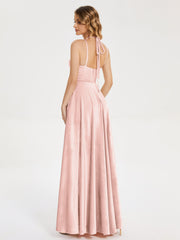 Modest Split Velvet Prom Dresses