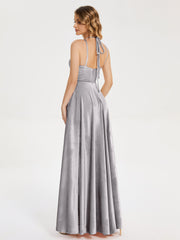 Modest Split Velvet Prom Dresses