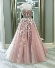 2024 A Line Tulle Lace Prom Dresses Champagne Evening Dress Beading Belt