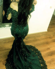 Off Shoulder Lace Mermaid Evening Dresses Elegant