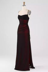 Exquisite thin shoulder straps with sleeveless and floor embellishment for backless Bridesmaid Dresses