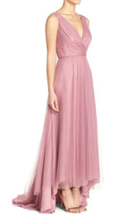 Tulle Straps V Neck Mother of the Brides Dress