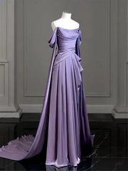 Elegant Off Shoulder A-Line Formal Long Party Dress Charming Evening Dress Wholesale