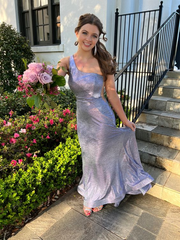 Pretty One Shoulder Mermaid Prom Dress Long Party Evening Dress SH1087