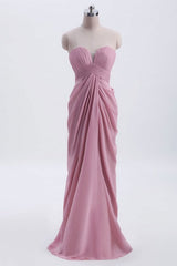 Sweetheart Dusty Rose Empire Long Bridesmaid Dress