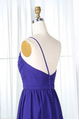 One Shoulder Straps Chiffon Bridesmaid Dress