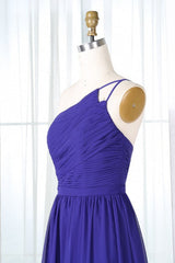 One Shoulder Straps Chiffon Bridesmaid Dress