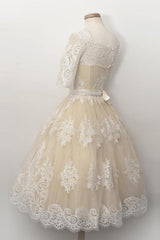 Fabulous Scalloped-Edge  Homecoming Dress With Lace Pearls TR0110