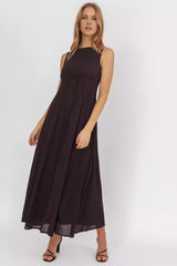 Fashionable sleeveless pleated details with zipper at the back, eye-catching focus Prom Dresses