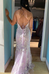 Floor Length Lace Applique Mermaid Prom Dresses UK Sleeveless