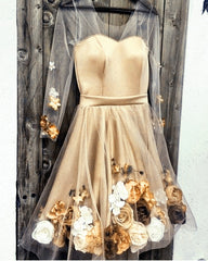 Floral Flowers Homecoming Dresses For Cocktail Party