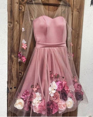 Floral Flowers Homecoming Dresses For Cocktail Party