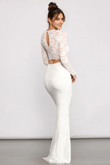Weitese Formal Wear Dresses Long Sleeves Lace V Neck Formal Dress Floor Length Wedding Dress Prom Dress Shops