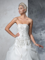 Weitese Dress Formal Women's Dresses Ball Gown Strapless Beading Sleeveless Long Organza Wedding Dresses Party dress Prom Dress Stores