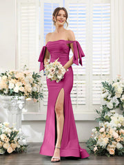 Women's V-neck sleeveless slit formal attire cocktail party ball long wedding guest dress