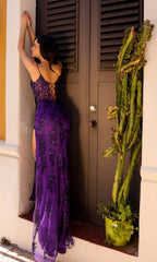 V-Neck Sequin-Embroidered Long Prom Dress G1363