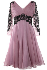 Formal Gown V Neck Long Sleeve Mother of The Brides Dress