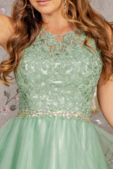 Lace Illusion Top A Line Short Graduation Dress Cocktail