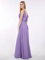 Spaghetti Strap Chiffon Dress with V-neck-Tahiti