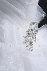 Glamorous Ball Gown Sweetheart Organza Wedding Dress With Lace TN0010