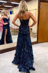 Wholesale Prom Dress Gorgeous Sparkly Mermaid Spaghetti Straps With Slit