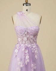 Wholesale Gorgeous A-Line One Shoulder Prom Dress With Appliques prom dresses shops