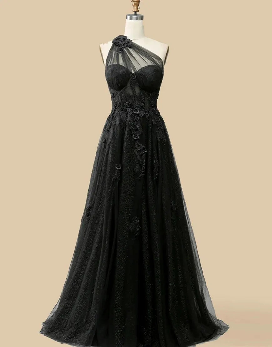 Wholesale Gorgeous A-Line One Shoulder Prom Dress With Appliques prom dresses shops