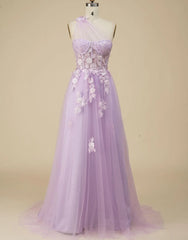 Wholesale Gorgeous A-Line One Shoulder Prom Dress With Appliques prom dresses shops