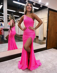 Wholesale Gorgeous Sparkly Sequin One Shoulder Long Glitter Prom Dress prom dresses shops